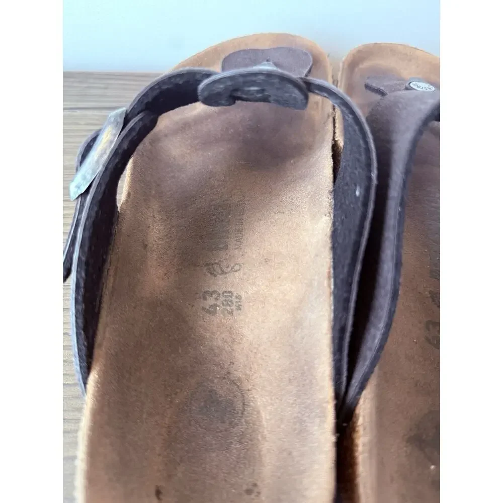 Birkenstock Men’s Ramses Thong Sandal Sz 43 US 10 Dark Brown Suede Gladiator
